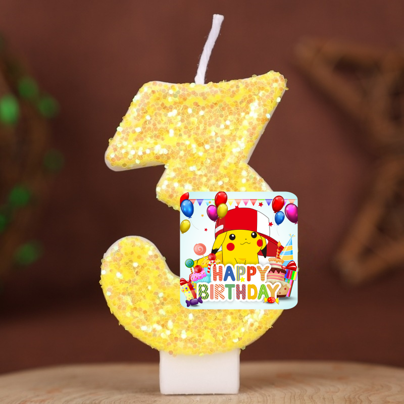 Zebra Candle Supplies - Pokemon Monster Pikachu Candles Themed Birthday