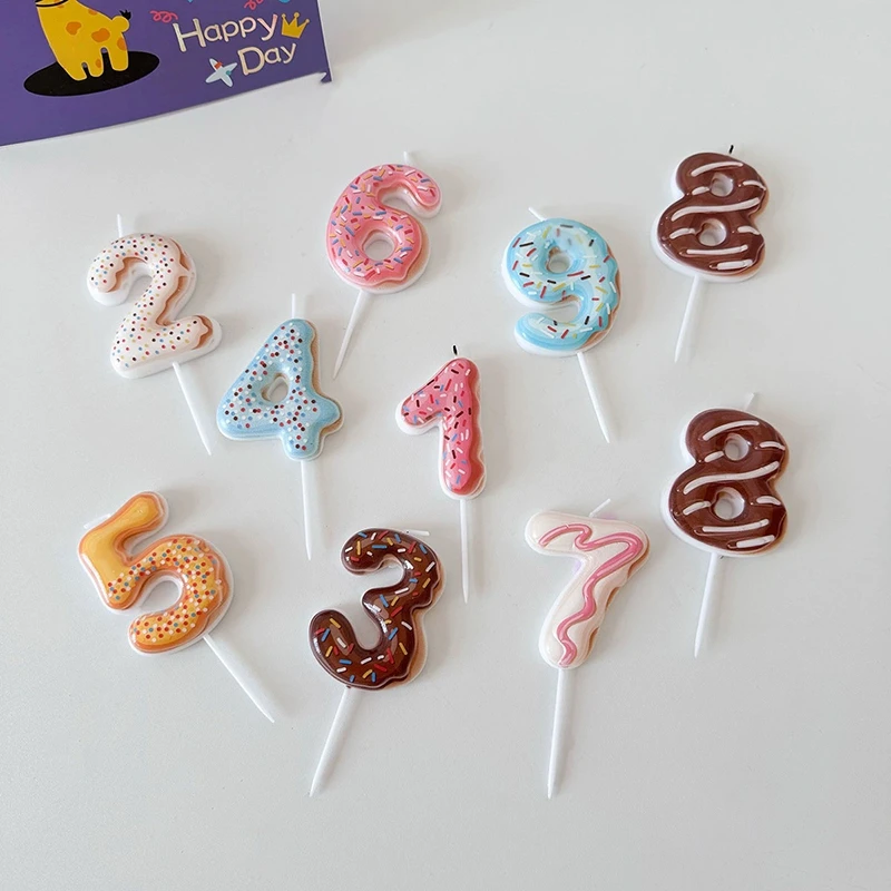 Sweet Donut Number Candle 0-9  - Zebra Candle Supplies 리뷰 및 가격