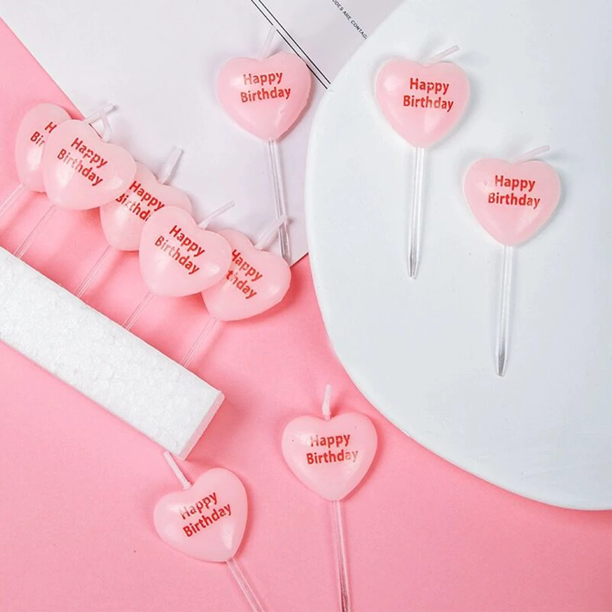 5pcs Cute Heart Shaped Birthda - Zebra Candle Supplies 리뷰 및 가격